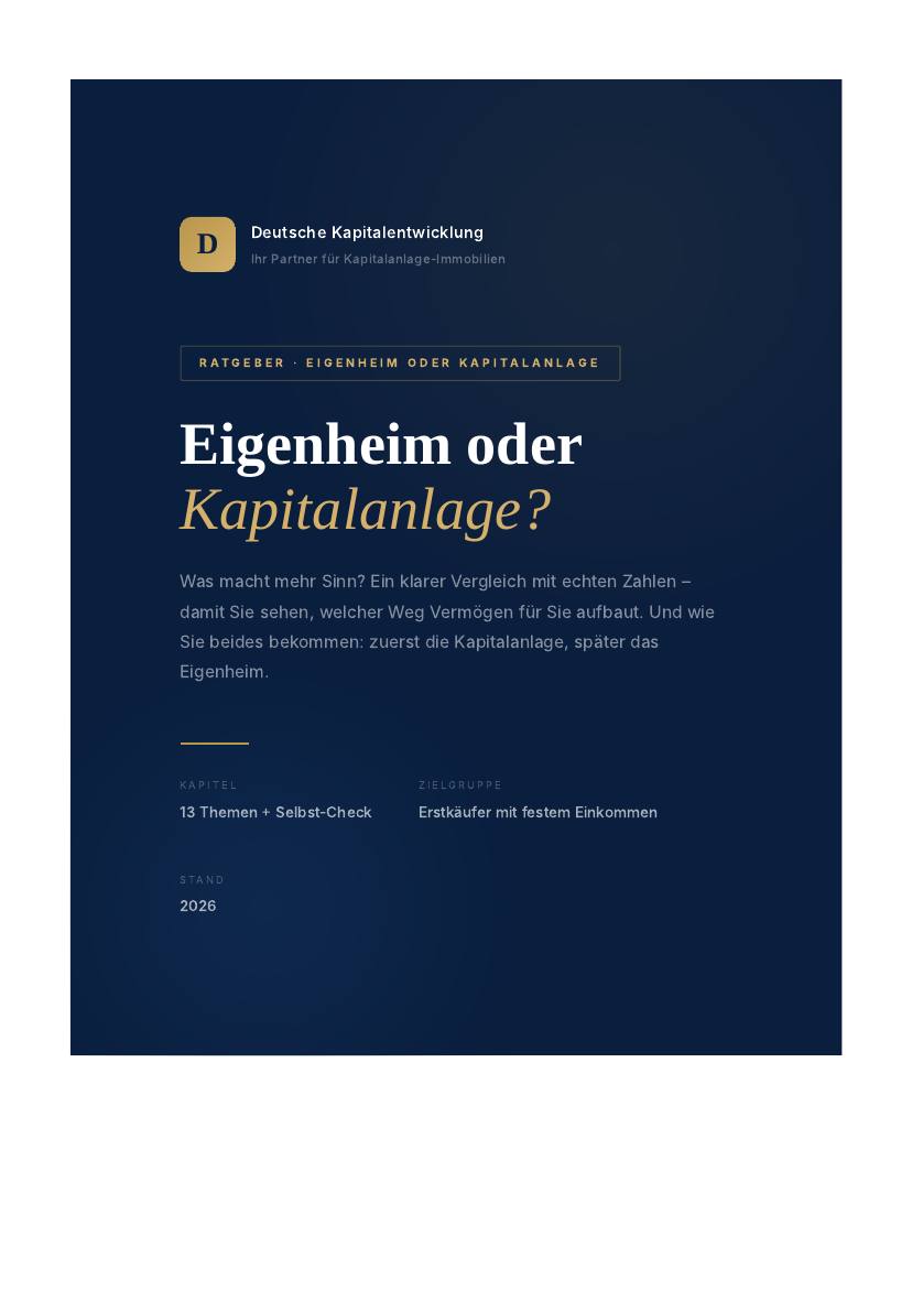Eigenheim oder Kapitalanlage? – Seite 1